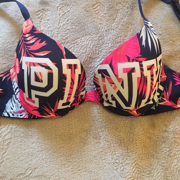 PINK Victoria's Secret Other - NWOT PINK Victoria’s Secret blue and pink padded bikini top Size S
